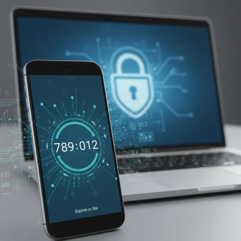 Smartphone displaying a Two-Factor Authentication code for secure login.