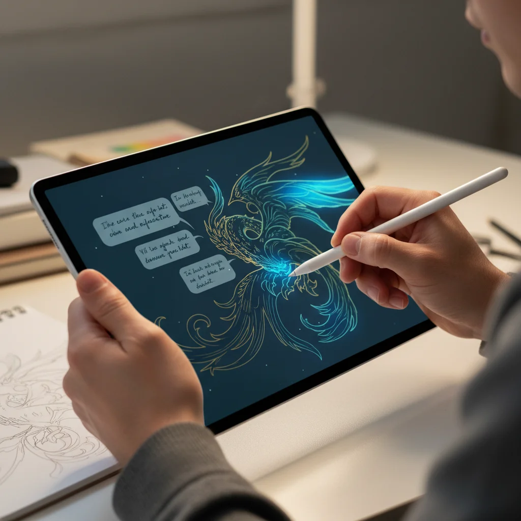 User drawing or annotating on an Android tablet with a stylus