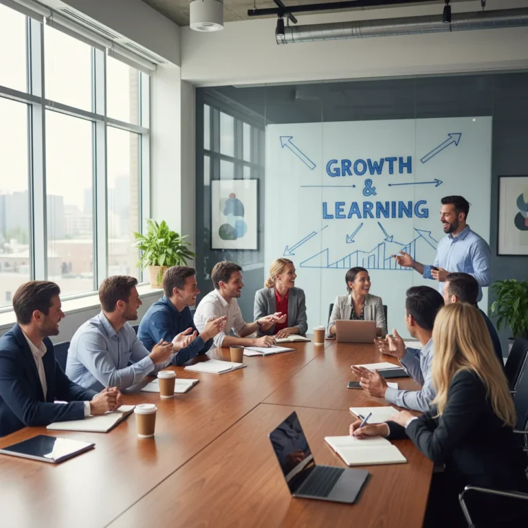 Employees engaged in a professional development workshop, fostering growth and learning.