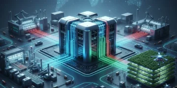 Futuristic edge computing data center powering diverse US industries in 2026