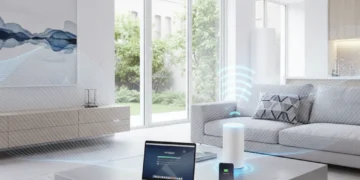 Modern home with strong Wi-Fi signal from router
