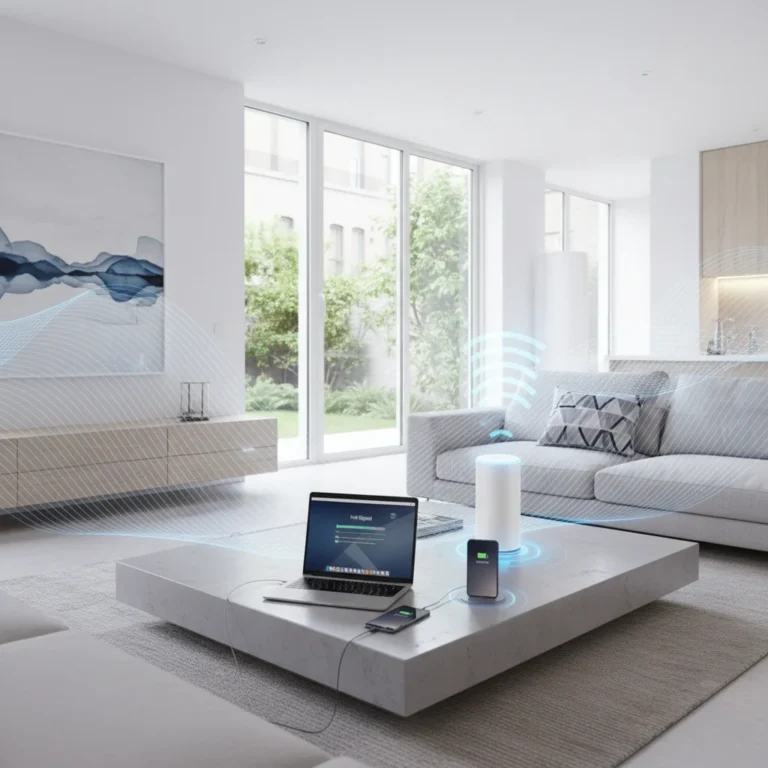 Modern home with strong Wi-Fi signal from router
