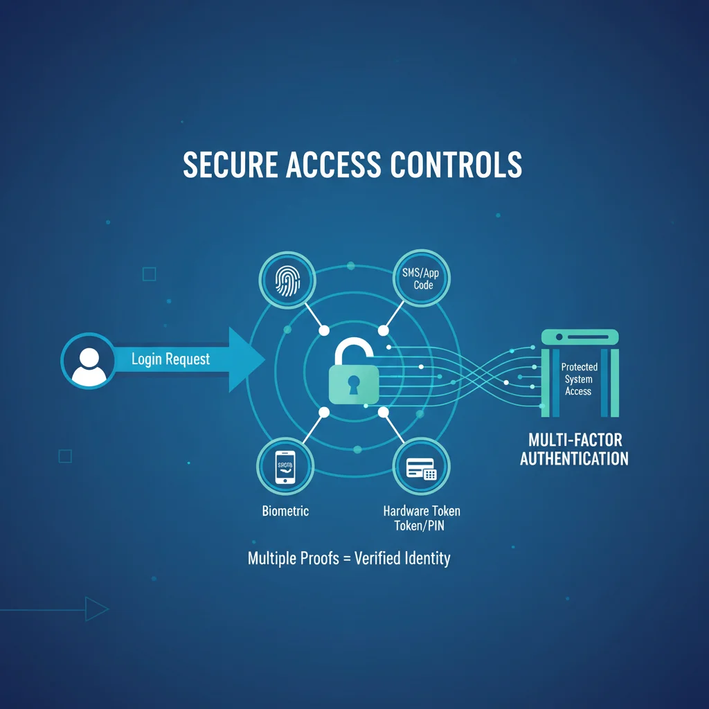 Infographic demonstrating multi-factor authentication for secure access