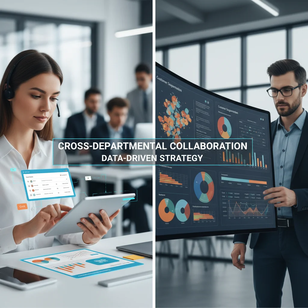 Sales and marketing teams using CRM for cross-departmental data analysis and customer interaction.