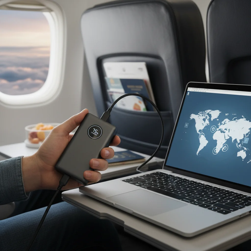 Hand charging ultrabook with a portable power bank