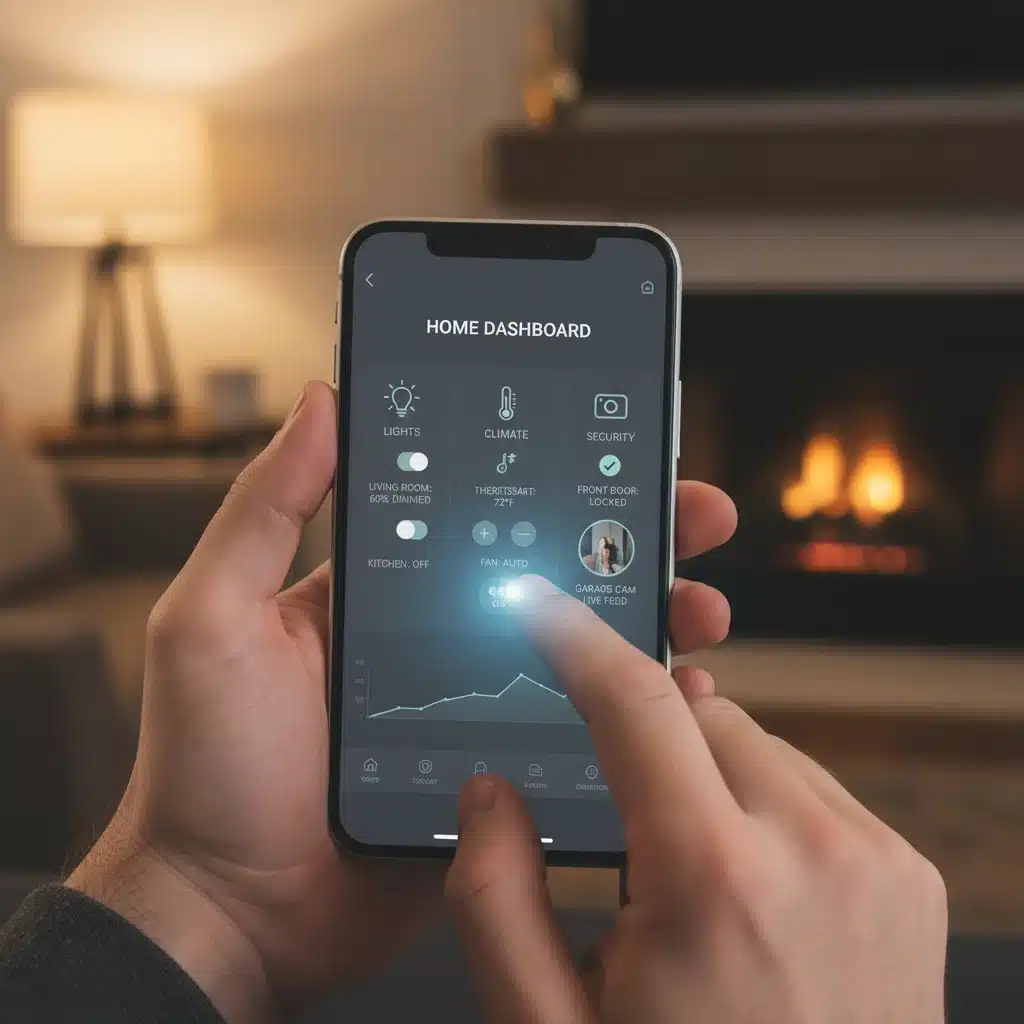 Mobile app dashboard for smart home device control