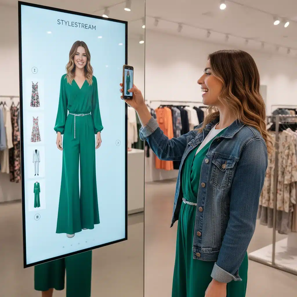 Virtual try-on augmented reality in a fashion retail setting