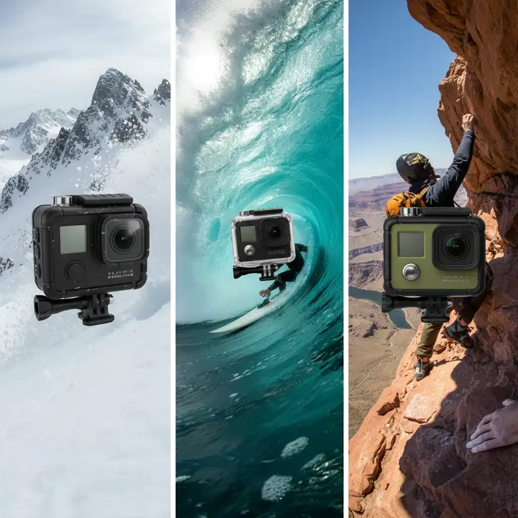 Action cameras in extreme sports environments