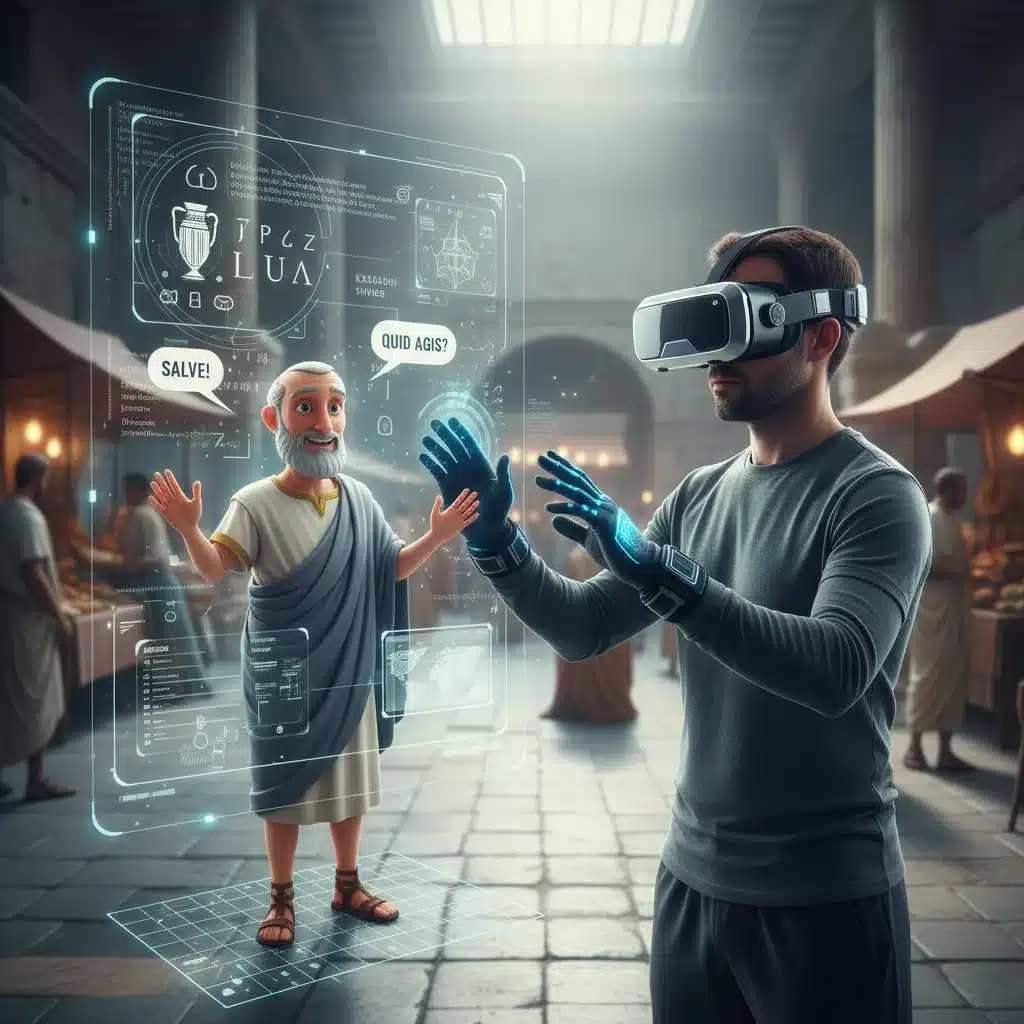 Immersive VR AR language learning experience
