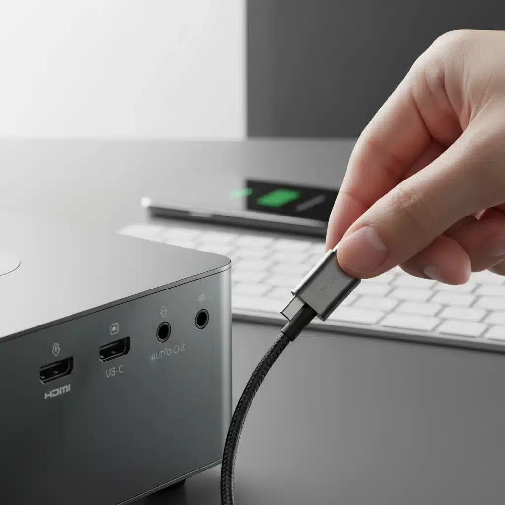 Portable projector with multiple connectivity ports