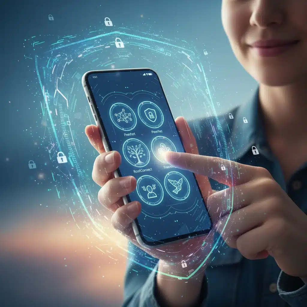 User interacting with decentralized social media apps on smartphone